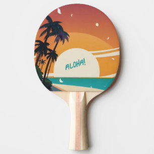 Raquete De Ping Pong Havaiano/Aloha/Tropical/praia