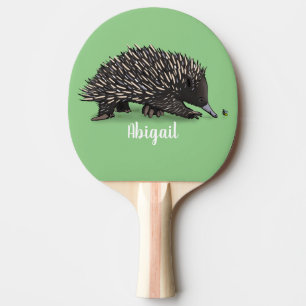 Raquete De Ping Pong Hedida bonita com ilustração de desenho animado