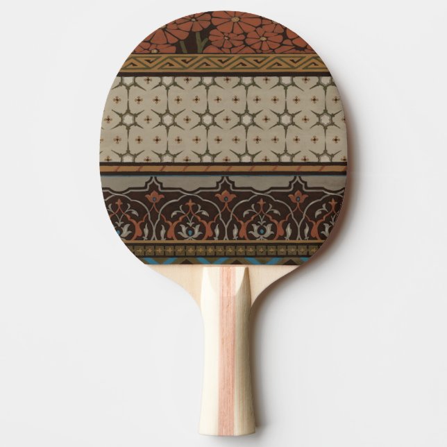 Raquete De Ping Pong Heirloom Têxtil com Padrões Decorativos (Frente)