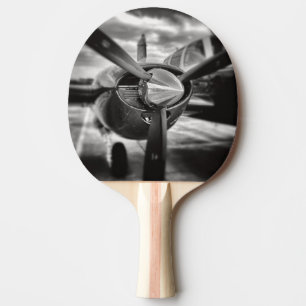 Raquete De Ping Pong Hélice de avião preto e branco