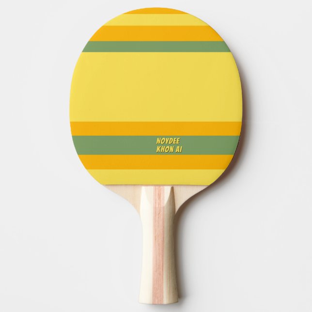 Raquete De Ping Pong Hero Stripes Horizontal Lines Orange Yellow Green (Frente)