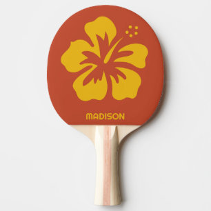 Raquete De Ping Pong Hibiscus de nome personalizado