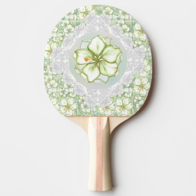 Raquete De Ping Pong Hibiscus & lace WHITE (Frente)