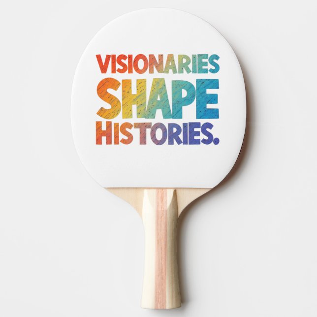 Raquete De Ping Pong Histórias de Forma de Visionários (Frente)