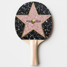 Raquete De Ping Pong Hollywood Walk of Fame Square Coaster