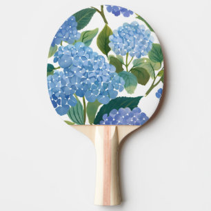 Raquete De Ping Pong Hortênsias Azuis   Belo Arbusto Floral