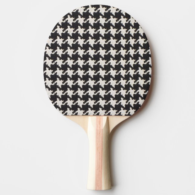 Raquete De Ping Pong Houndstooth Black White Pattern (Frente)