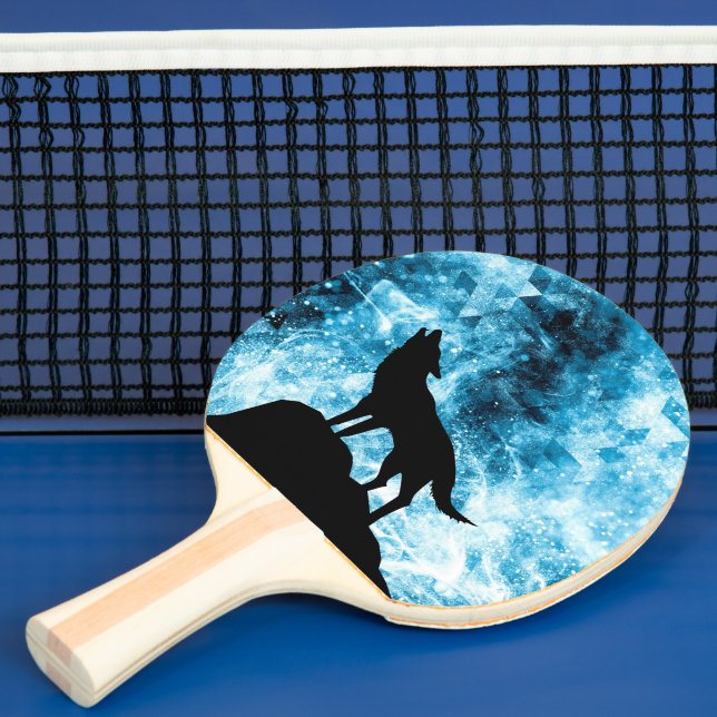 Raquete De Ping Pong Howling Wolf Winter snowblue smoAbstrato (Insitu)