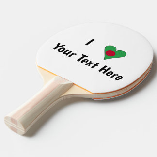 Raquete De Ping Pong I (Bangladesh Flag Heart Love) Personalizado