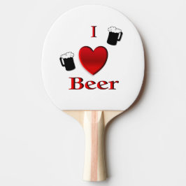 Raquete De Ping Pong I Heart Beer Design