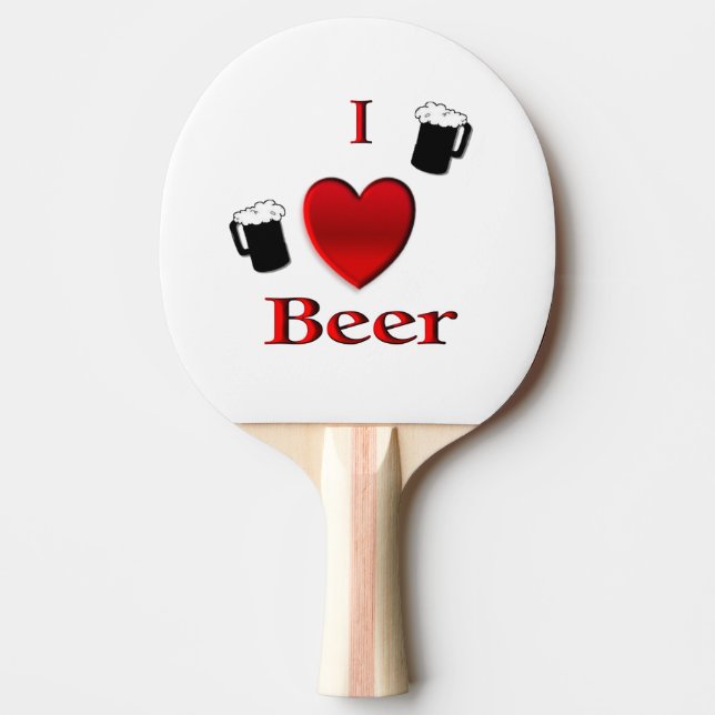 Raquete De Ping Pong I Heart Beer Design (Frente)