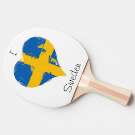 Raquete De Ping Pong I Heart Suecia Swedish Flag