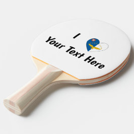 Raquete De Ping Pong I Love (Azorean Flag Heart) Personalizado