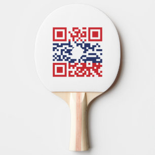 Raquete De Ping Pong I Love Laos (Khoy Huk Lao) Flag QR Code   Geek Lao