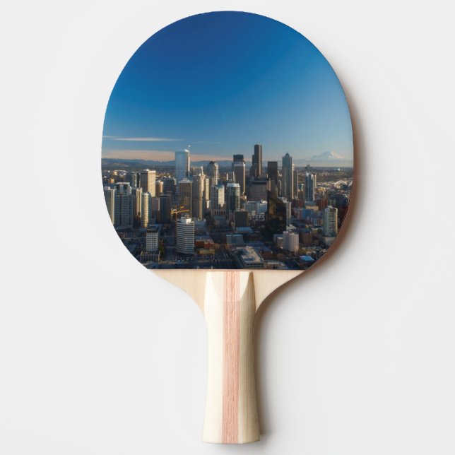 Raquete De Ping Pong Ideia aérea da skyline da cidade de Seattle (Frente)