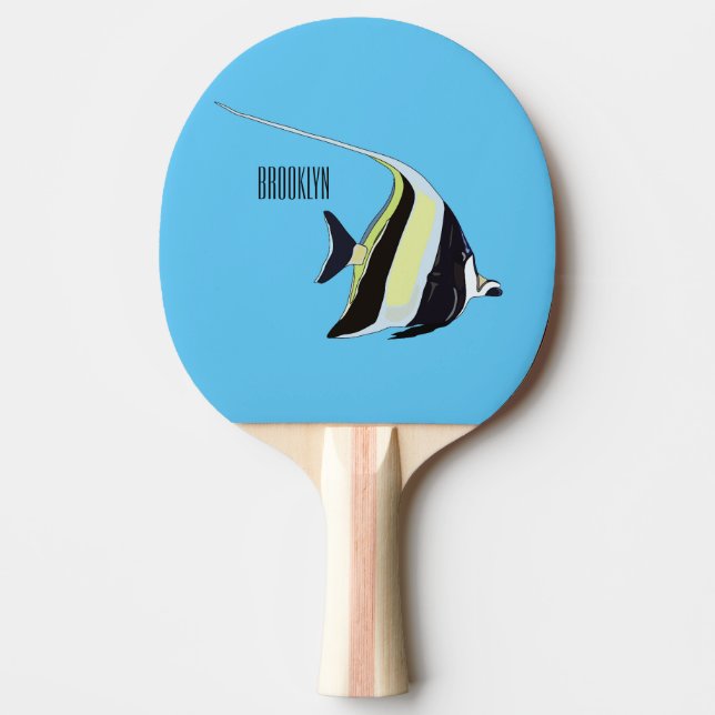 Raquete De Ping Pong Idiota de desenho animado (Frente)