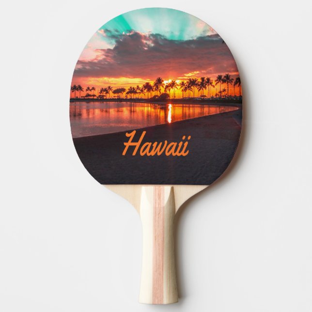 Raquete De Ping Pong Ilhas Havaianas de Praia do Havaí (Frente)
