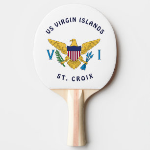 Raquete De Ping Pong Ilhas Virgens USVI Flag Ruas Tropicais Croix VI