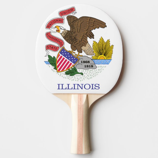 Raquete De Ping Pong Illinois Flag (Frente)