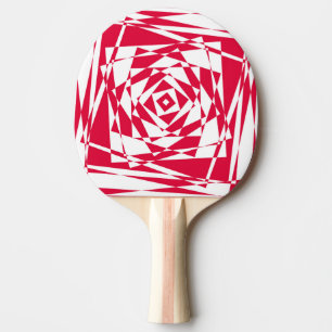 Raquete De Ping Pong Ilusões de abstrato vermelho-branco