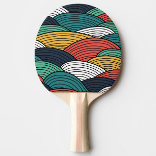Raquete De Ping Pong Ilustração colorida do teste padrão de ondas