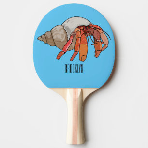 Raquete De Ping Pong Ilustração de cartoon de caranguejo eremita