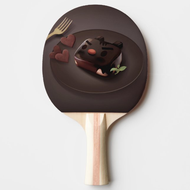 Raquete De Ping Pong Ilustração de Chocolate Brownie (Frente)