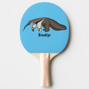Raquete De Ping Pong Ilustração de desenho animado alegre de uma acompa
