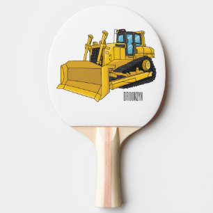 Raquete De Ping Pong Ilustração de desenho animado Bulldozer