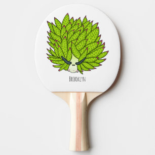 Raquete De Ping Pong Ilustração de desenho animado com lesma de folha