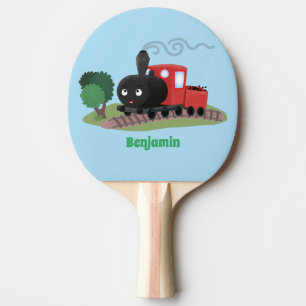 Raquete De Ping Pong Ilustração de desenho animado da locomotiva de c
