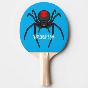 Raquete De Ping Pong Ilustração de desenho animado da viúva negra assus