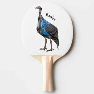Raquete De Ping Pong Ilustração de desenho animado de aves guineafowl v