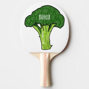 Raquete De Ping Pong Ilustração de desenho animado de brócolis