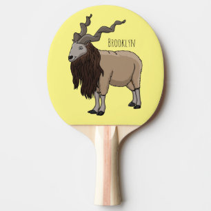 Raquete De Ping Pong Ilustração de desenho animado de cabra Markhor