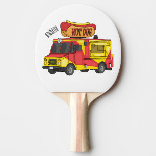 Raquete De Ping Pong Ilustração de desenho animado de caminhão com comi