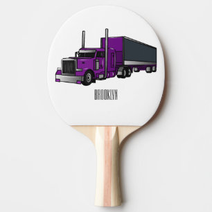 Raquete De Ping Pong Ilustração de desenho animado de caminhão semirreb