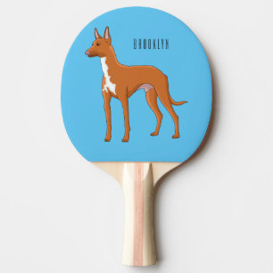 Raquete De Ping Pong Ilustração de desenho animado de cão aficionado po