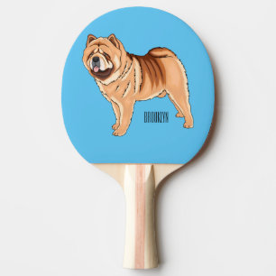 Raquete De Ping Pong Ilustração de desenho animado de cão Chow Chow