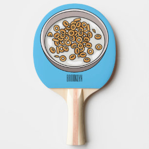 Raquete De Ping Pong Ilustração de desenho animado de cereais