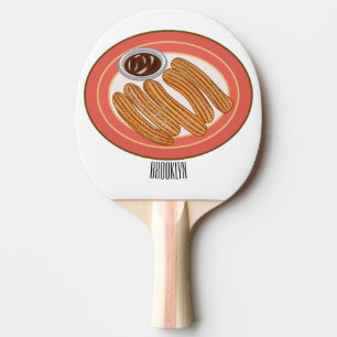Raquete De Ping Pong Ilustração de desenho animado de Churro