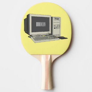 Raquete De Ping Pong Ilustração de desenho animado de computador