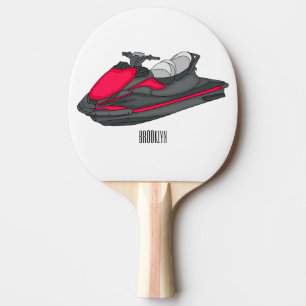 Raquete De Ping Pong Ilustração de desenho animado de esqui jet