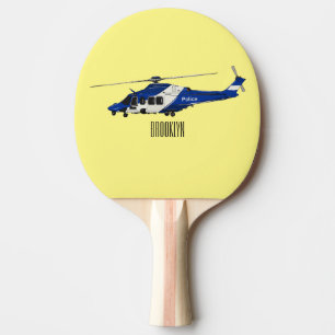 Raquete De Ping Pong Ilustração de desenho animado de helicóptero polic