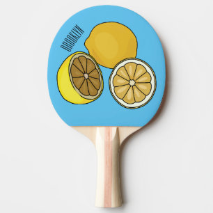 Raquete De Ping Pong Ilustração de desenho animado de limão