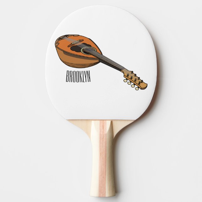 Raquete De Ping Pong Ilustração de desenho animado de Mandolin (Frente)