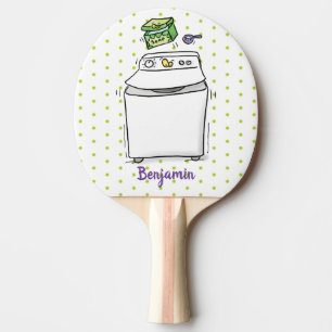 Raquete De Ping Pong Ilustração de desenho animado de máquina de lavar