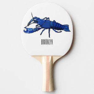 Raquete De Ping Pong Ilustração de desenho animado de marron azul