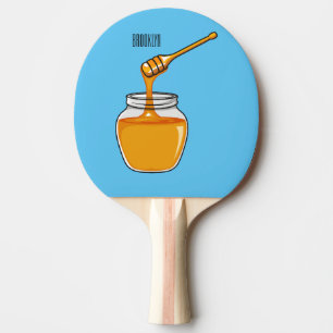 Raquete De Ping Pong Ilustração de desenho animado de mel
