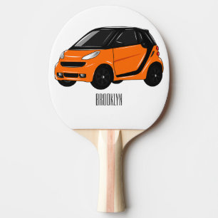 Raquete De Ping Pong Ilustração de desenho animado de microcarro